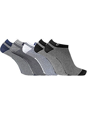 Lot de 5 paires de chaussettes tiges courtes rayées modèle pc 0373 pierre cardin