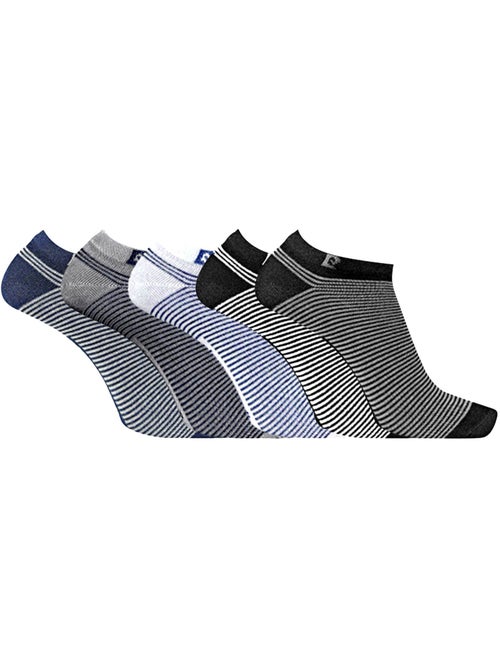 Lot de 5 paires de chaussettes tiges courtes rayées modèle pc 0373 pierre cardin - Kiabi