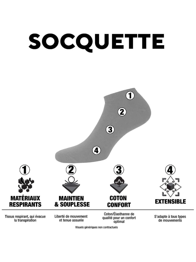 Lot de 5 Paires de chaussettes tiges courtes unies modèle PC 0372 Pierre Cardin Noir Gris - Kiabi