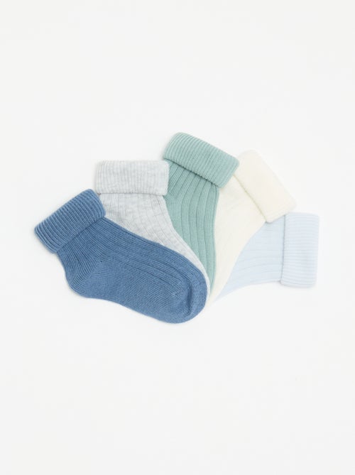 Lot de 5 paires de chaussettes unies - Kiabi