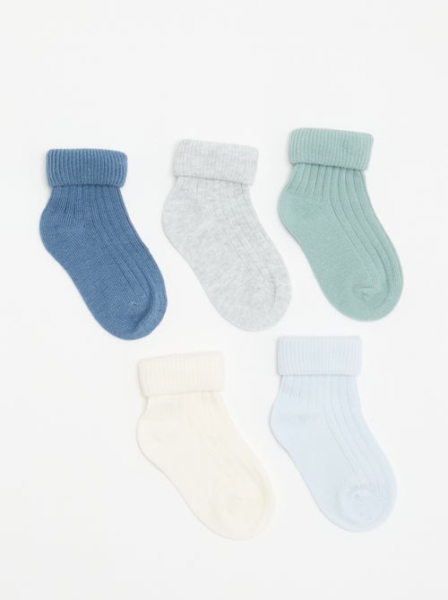 Lot de 5 paires de chaussettes unies - Kiabi