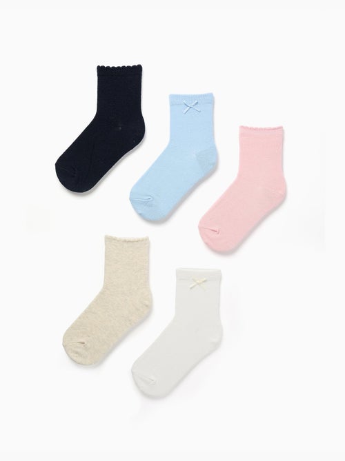 Lot de 5 paires de chaussettes unies - Kiabi