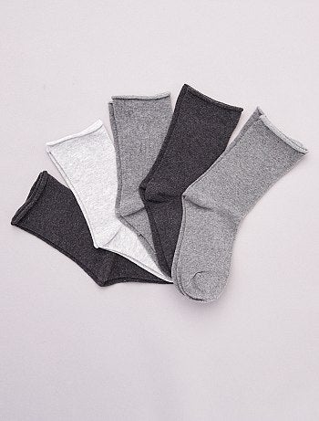 Lot de 5 paires de chaussettes unies en coton bio