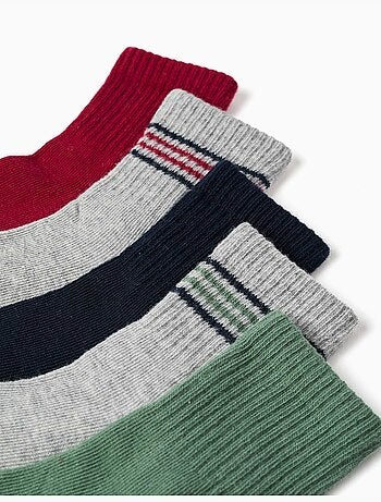 Lot de 5 paires de chaussettes unies/à rayures