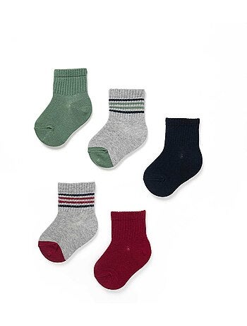 Lot de 5 paires de chaussettes unies/à rayures