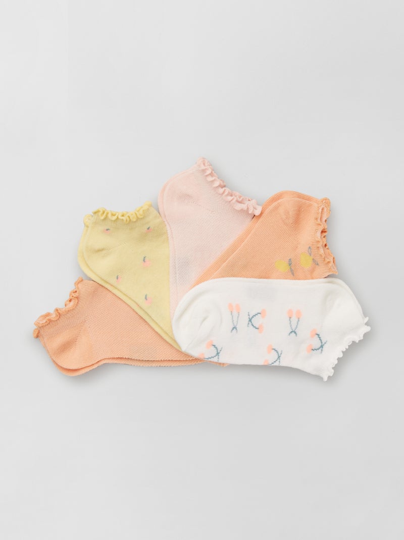 Lot de 5 paires de socquettes beige - Kiabi