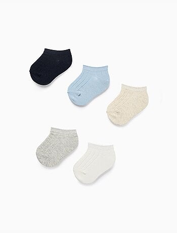 Lot de 5 paires de socquettes côtelées