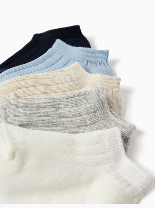 Lot de 5 paires de socquettes côtelées - Kiabi