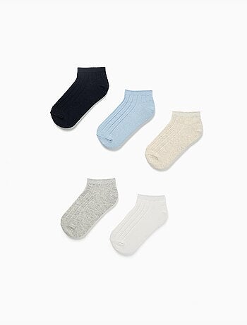 Lot de 5 paires de socquettes côtelées