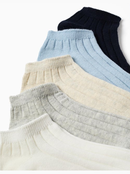 Lot de 5 paires de socquettes côtelées - Kiabi