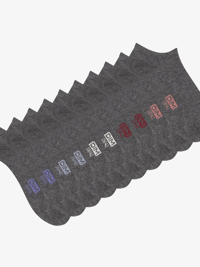 Lot de 5 paires de socquettes courtes EcoDim Gris - Kiabi