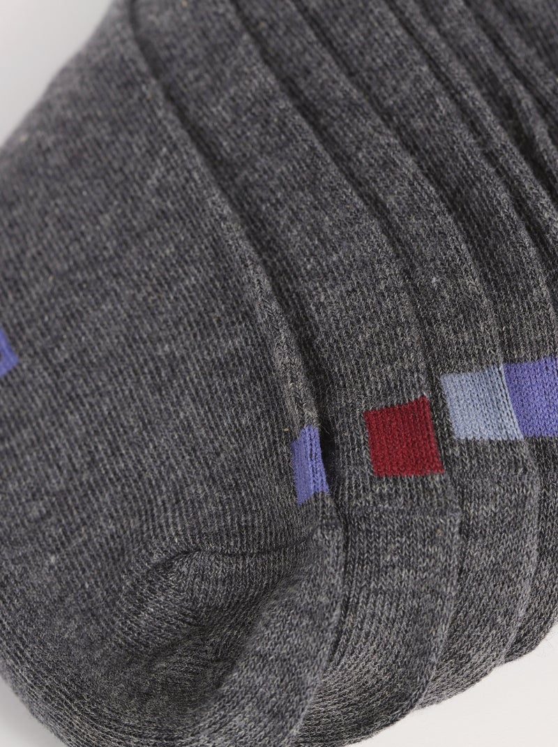 Lot de 5 paires de socquettes courtes EcoDim Gris - Kiabi