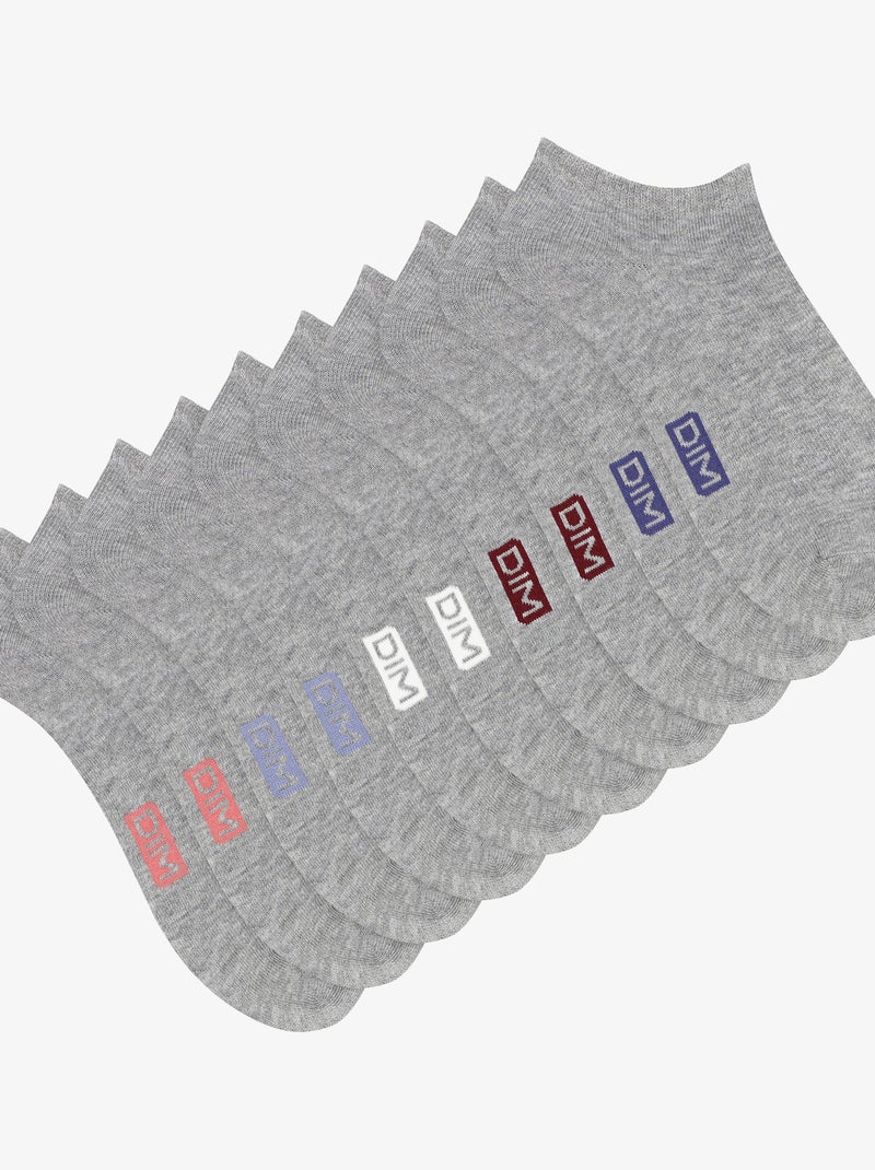 Lot de 5 paires de socquettes courtes Gris perle - Kiabi