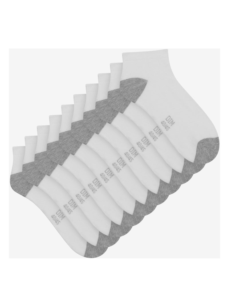 Lot de 5 paires de Socquettes EcoDim Sport Blanc - Kiabi