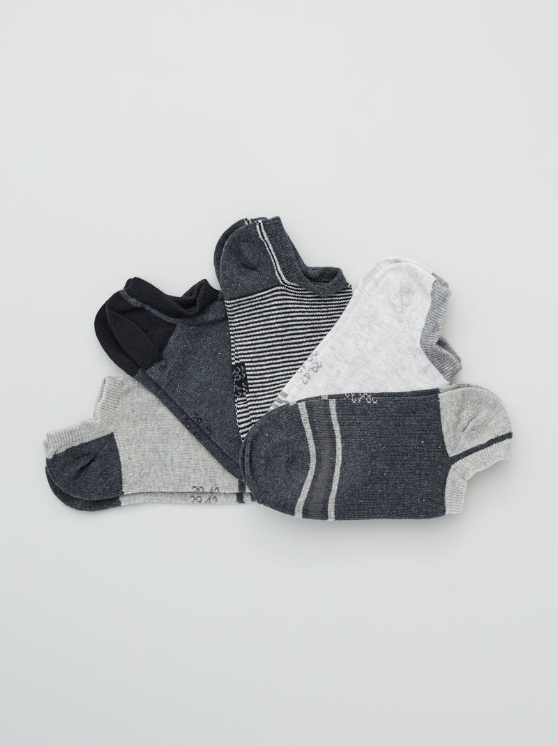 Lot de 5 paires de socquettes gris - Kiabi