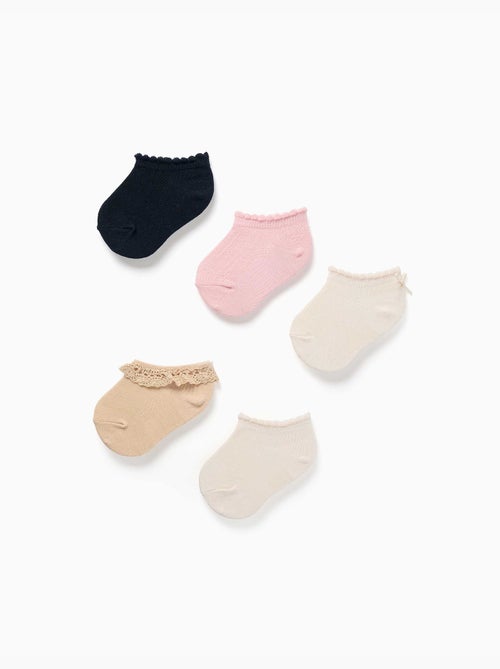 Lot de 5 paires de socquettes mixtes - Kiabi Lot de 5 paires de socquettes mixtes - Kiabi