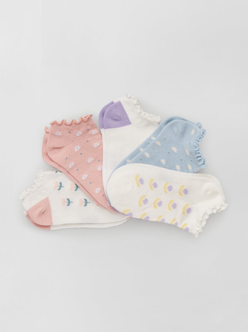 Lot de 5 paires de socquettes violet - Kiabi
