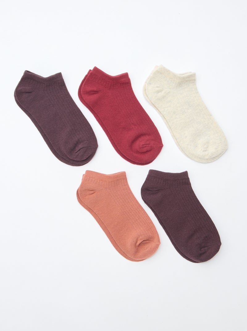 Lot de 5 paires invisibles Rouge - Kiabi