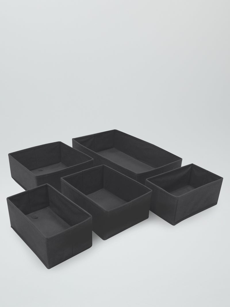 Lot de 5 paniers de rangement Noir - Kiabi