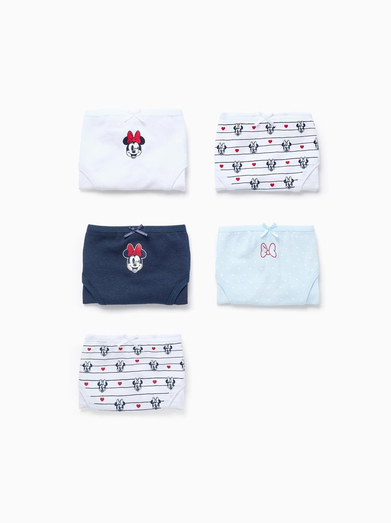 Lot de 5 Pantalons Minnie Blanc Bleu marine - Kiabi