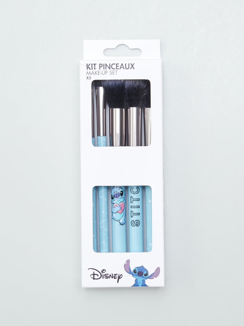 Lot de 5 pinceaux à maquillage 'Stitch' Bleu - Kiabi
