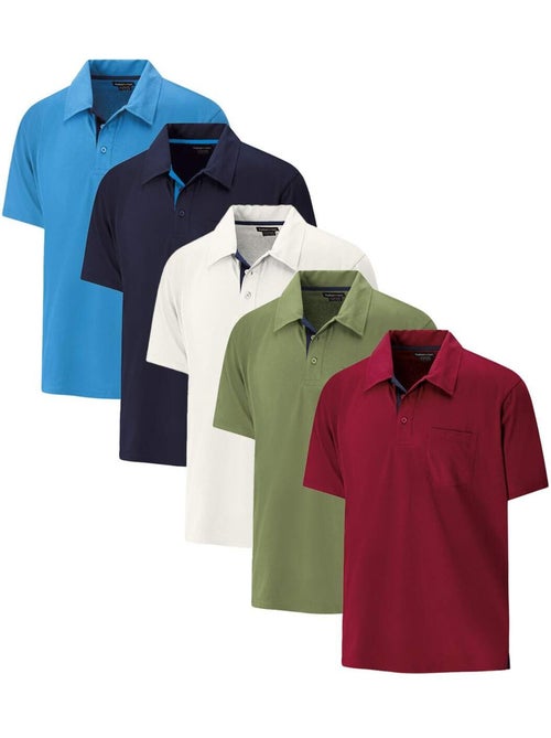 Lot de 5 Polos Jersey Casual  - ATLAS FOR MEN - Kiabi