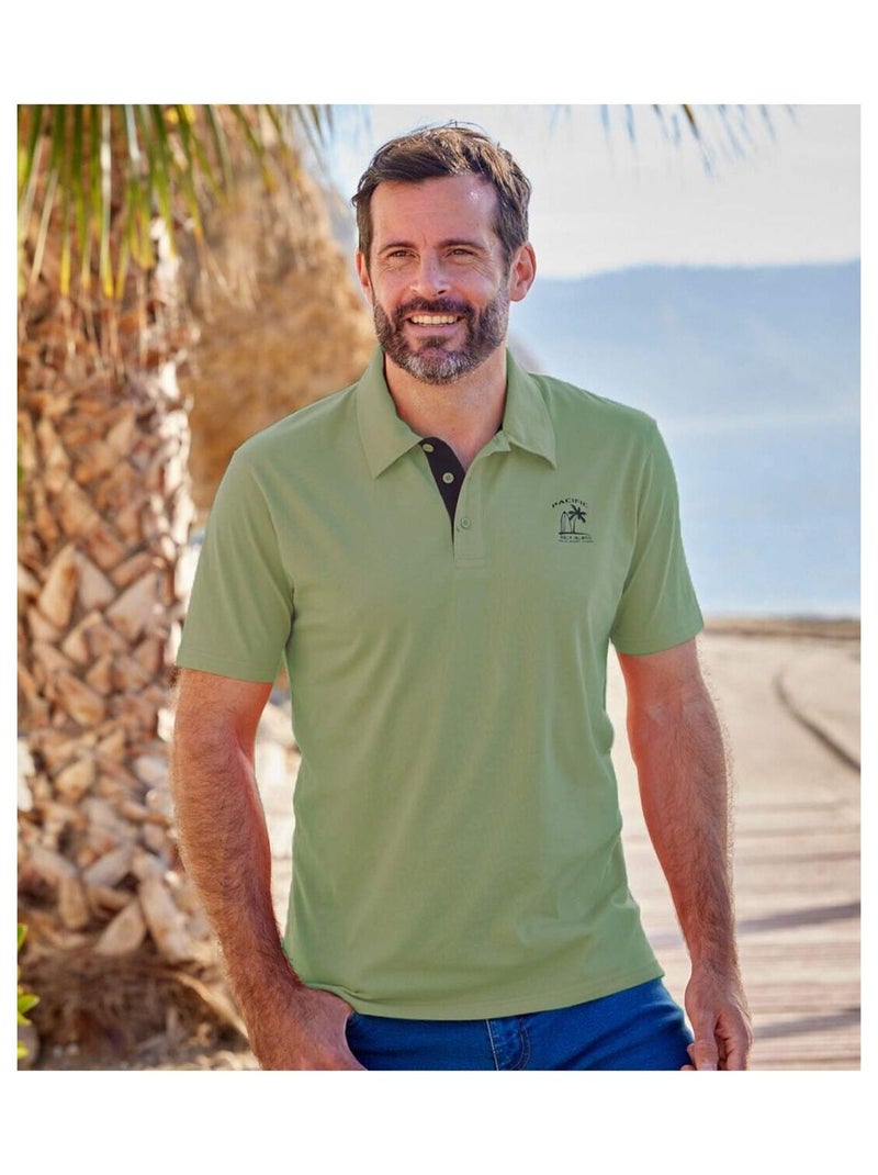 Lot de 5 Polos Pacific Island  - ATLAS FOR MEN Blanc Bleu Noir - Kiabi