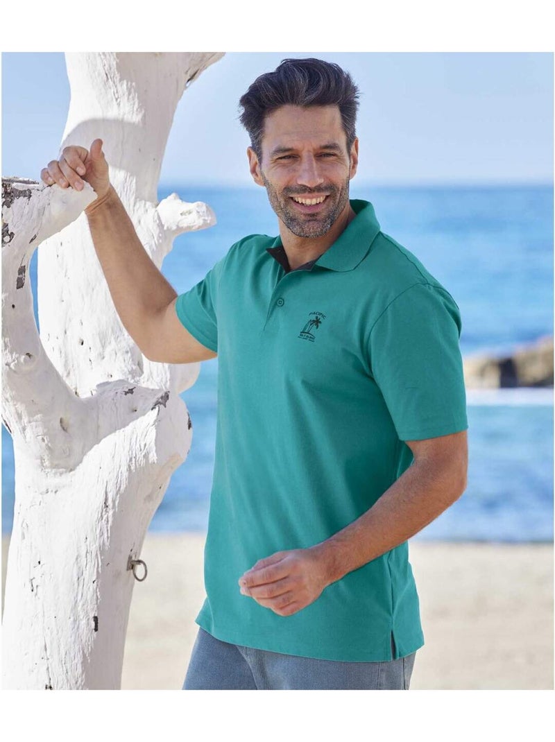Lot de 5 Polos Pacific Island  - ATLAS FOR MEN Blanc Bleu Noir - Kiabi