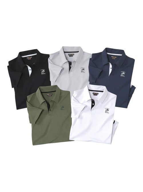 Lot de 5 Polos Pacific Island  - ATLAS FOR MEN - Kiabi