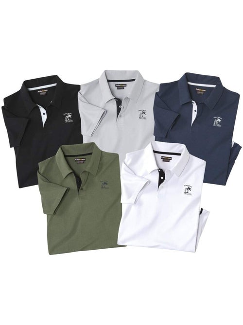 Lot de 5 polos pacific island - atlas for men - Kiabi Lot de 5 polos pacific island - atlas for men - Kiabi