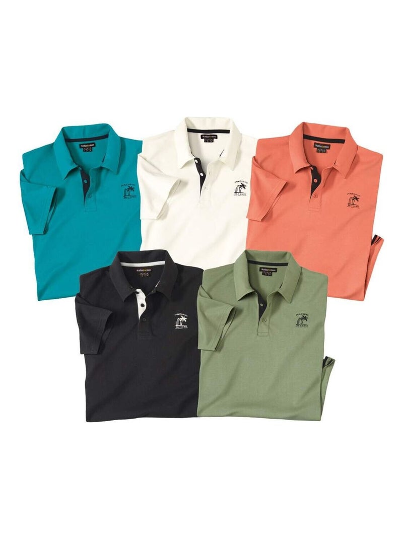 Lot de 5 Polos Pacific Island - Atlas For Men Multicolore - Kiabi