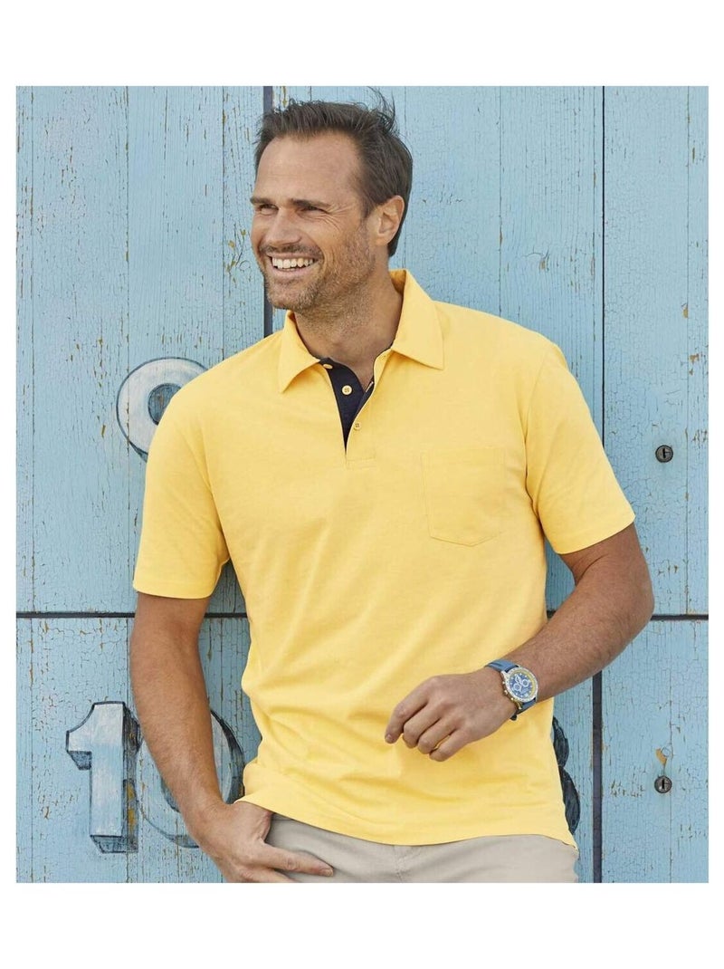 Lot de 5 Polos SportWear  - ATLAS FOR MEN Blanc Bleu Bleu - Kiabi