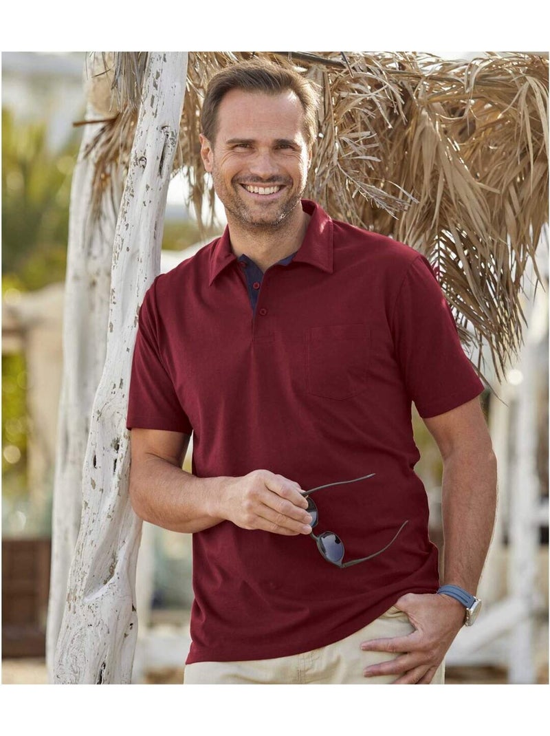 Lot de 5 polos sportwear  - atlas for men Blanc Bleu Bleu - Kiabi