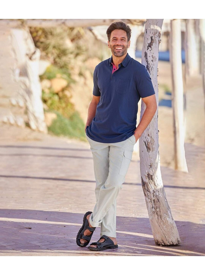 Lot de 5 Polos Unis Summer  - ATLAS FOR MEN Blanc Vert Bleu - Kiabi