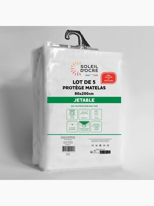 Lot de 5 protège matelas jetables, par Soleil d'Ocre - Kiabi
