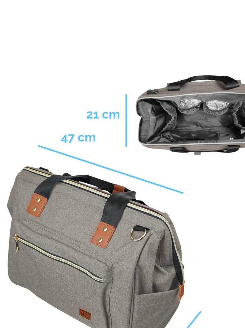 Lot de 5 sacs à langer multifonction pour bébé 12 poches avec trousse isotherme - Monsieur Bébé Beige - Kiabi