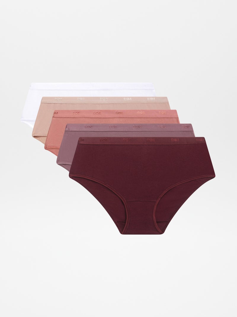 Lot de 5 shorties 'DIM' Bordeaux - Kiabi