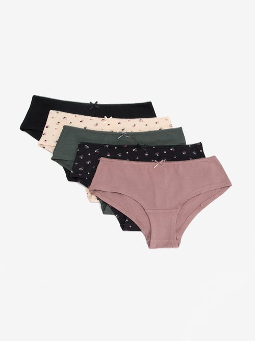 Lot de 5 shorties imprimés - Kiabi