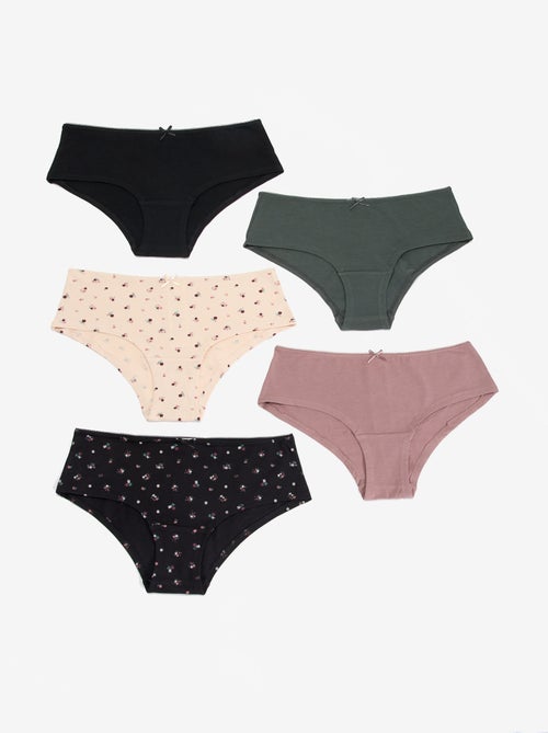 Lot de 5 shorties imprimés - Kiabi