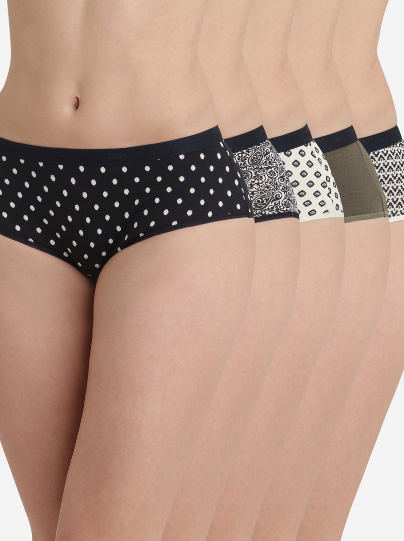 Lot de 5 Shorties Les Pockets Coton Kaki - Kiabi