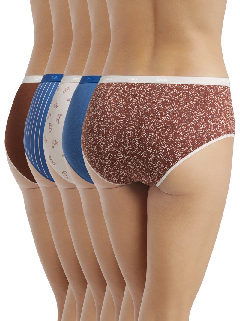 Lot de 5 Shorties Les Pockets Coton Marron clair - Kiabi
