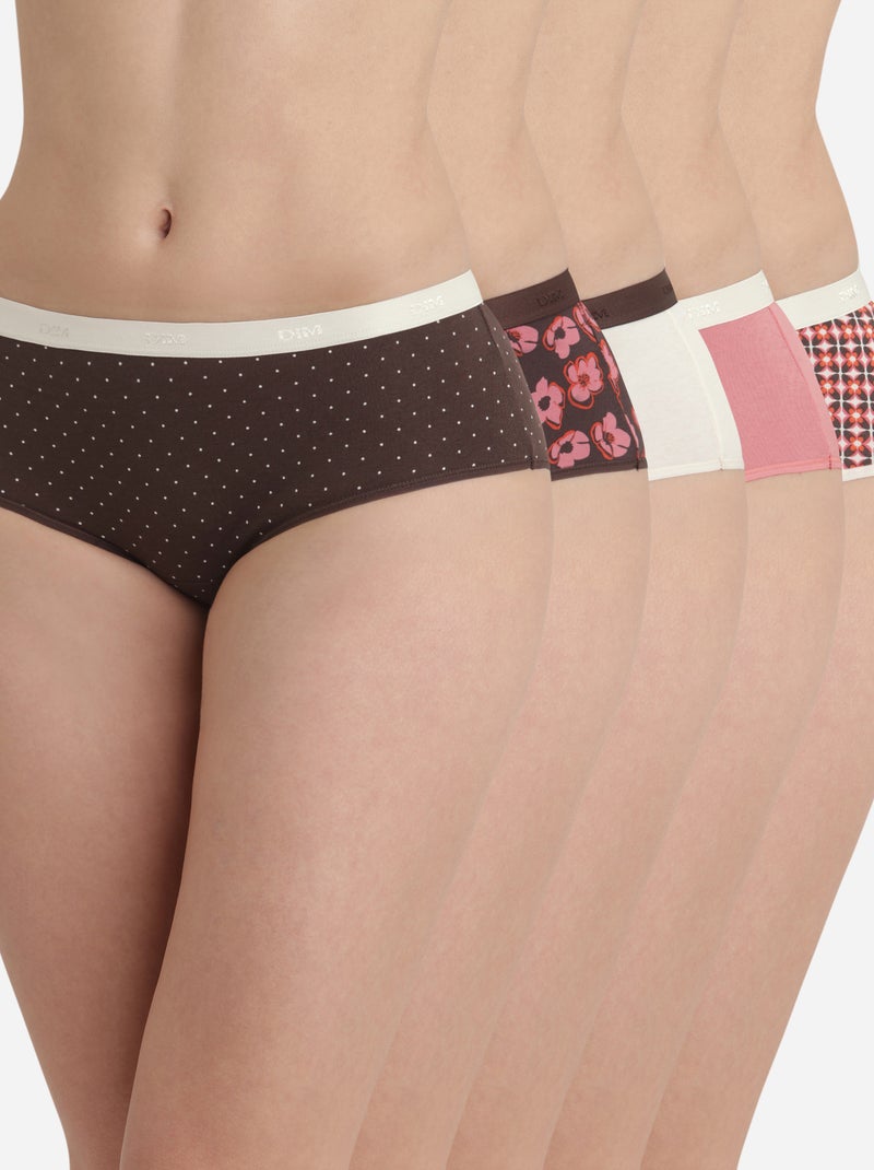 Lot de 5 Shorties Les Pockets Coton Marron - Kiabi