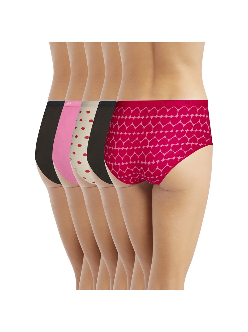 Lot de 5 Shorties Les Pockets Coton Rose - Kiabi