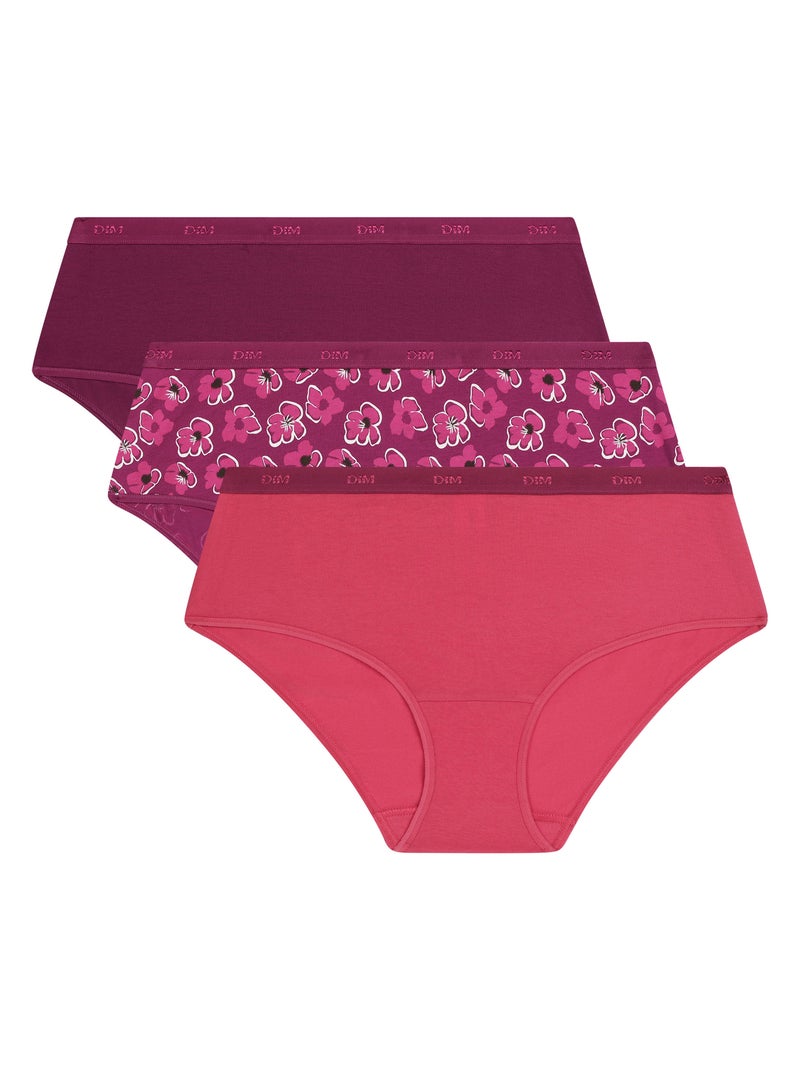 Lot de 5 Shorties Les Pockets Coton Rose fushia - Kiabi