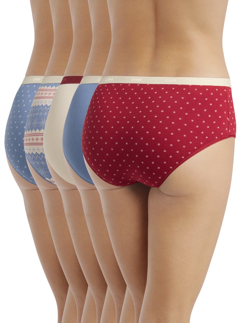Lot de 5 Shorties Les Pockets Coton Rouge vermillon - Kiabi