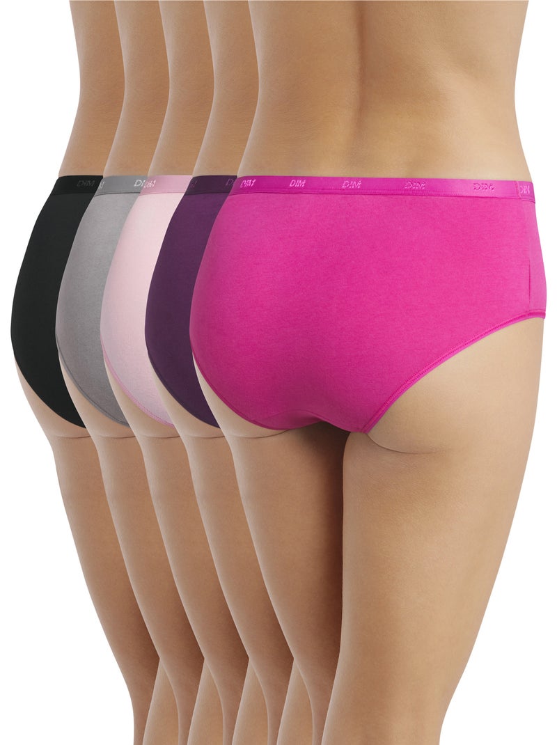 Lot de 5 Shorties Les Pockets Coton Violet aubergine - Kiabi
