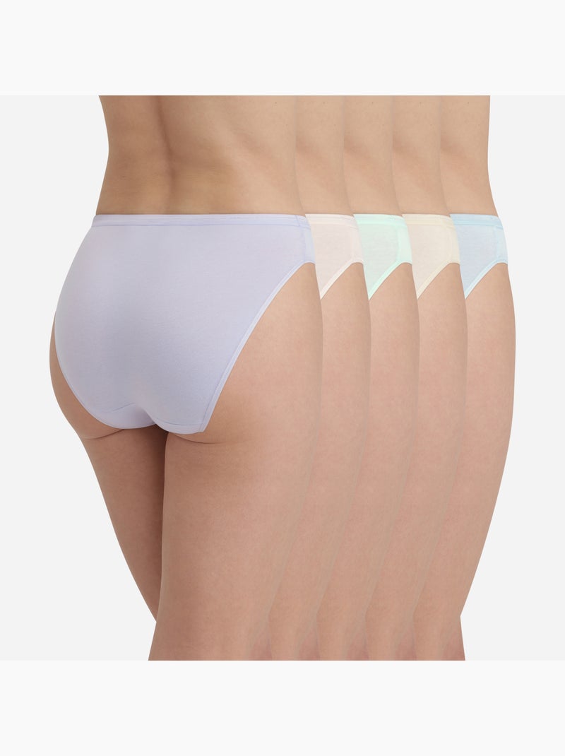 Lot de 5 Slips Coton Dim x Inès de La Fressange Mauve lilas - Kiabi