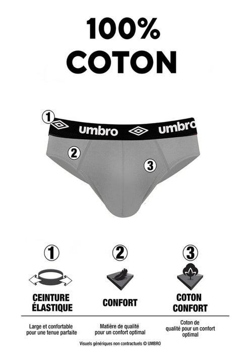 Lot de 5 slips coton homme Umbro - Kiabi