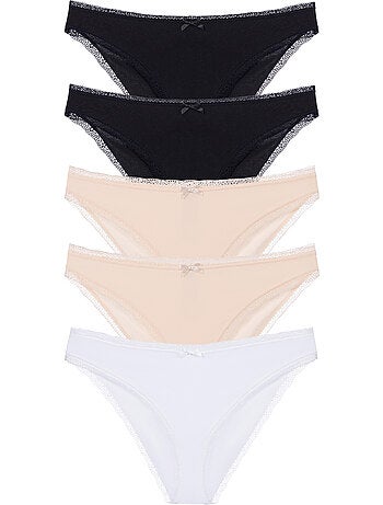 Lot de 5 slips cotons brésiliens essentiels Dorina