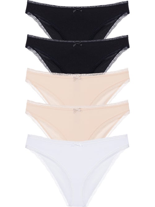 Lot de 5 slips cotons brésiliens essentiels Dorina - Kiabi